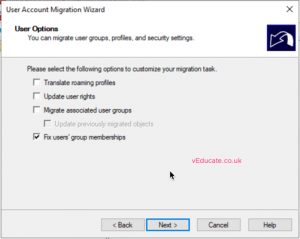 MIgrate users between a forests 9 user options