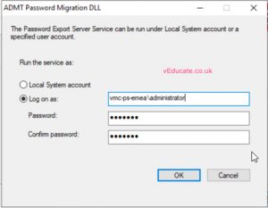 MIgrate users between a forests Install Password Migration Service 3