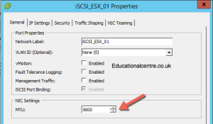 Configure VMKernel for Jumbo Frames