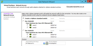 Setting up new vSwitch and Port Group