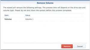 synology remove volume1