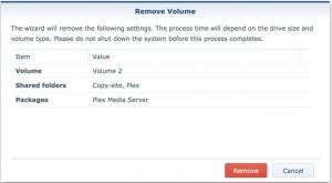synology remove volume2