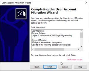 MIgrate users between a forests 12 Complete user account migration wizard