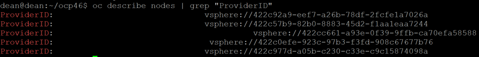 vSphere CSI CPI OpenShift ProviderID