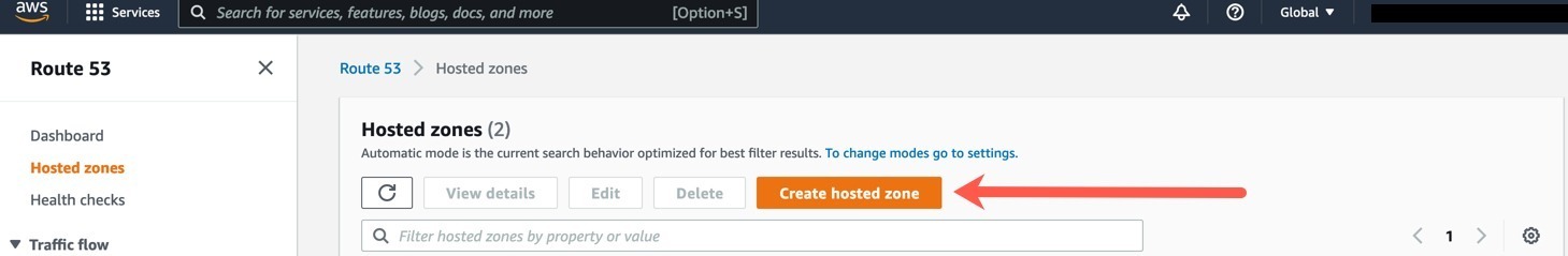 AWS - Route 53 - Create Hosted Zone