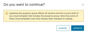 vRA - New Property Group - Example - Properties - Do you want to continue