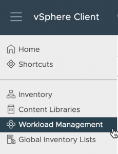 VMC - TKG Activated - vCenter - Workload Management