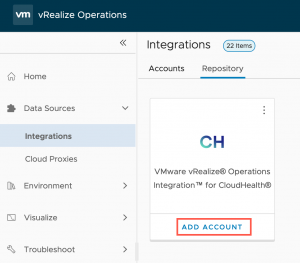 vRealize Operations - CloudHealth Integration - Add Account