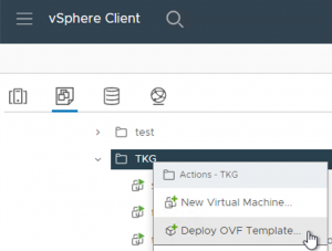 Tanzu Kubernetes Grid - Upgrade - Deploy OVF Template to vCenter