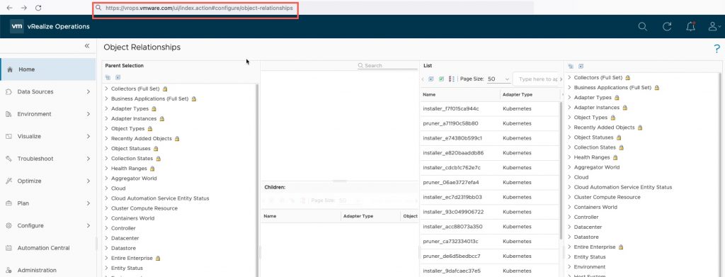 vRealize Operations - Object Relationships